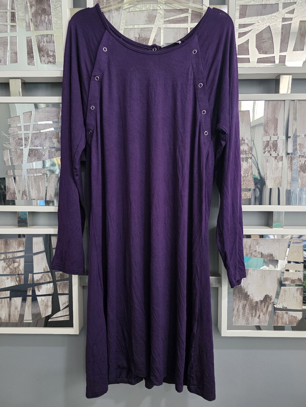Purple Long Sleeve Women's Dress. Small